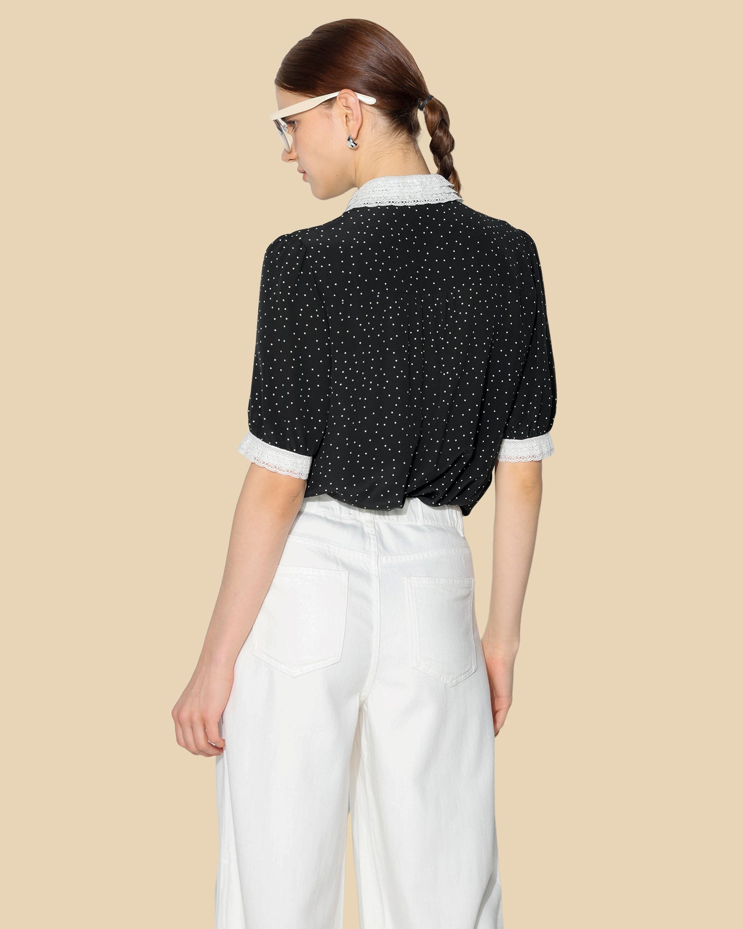 Vintage Polka-Dot Silk Blouse