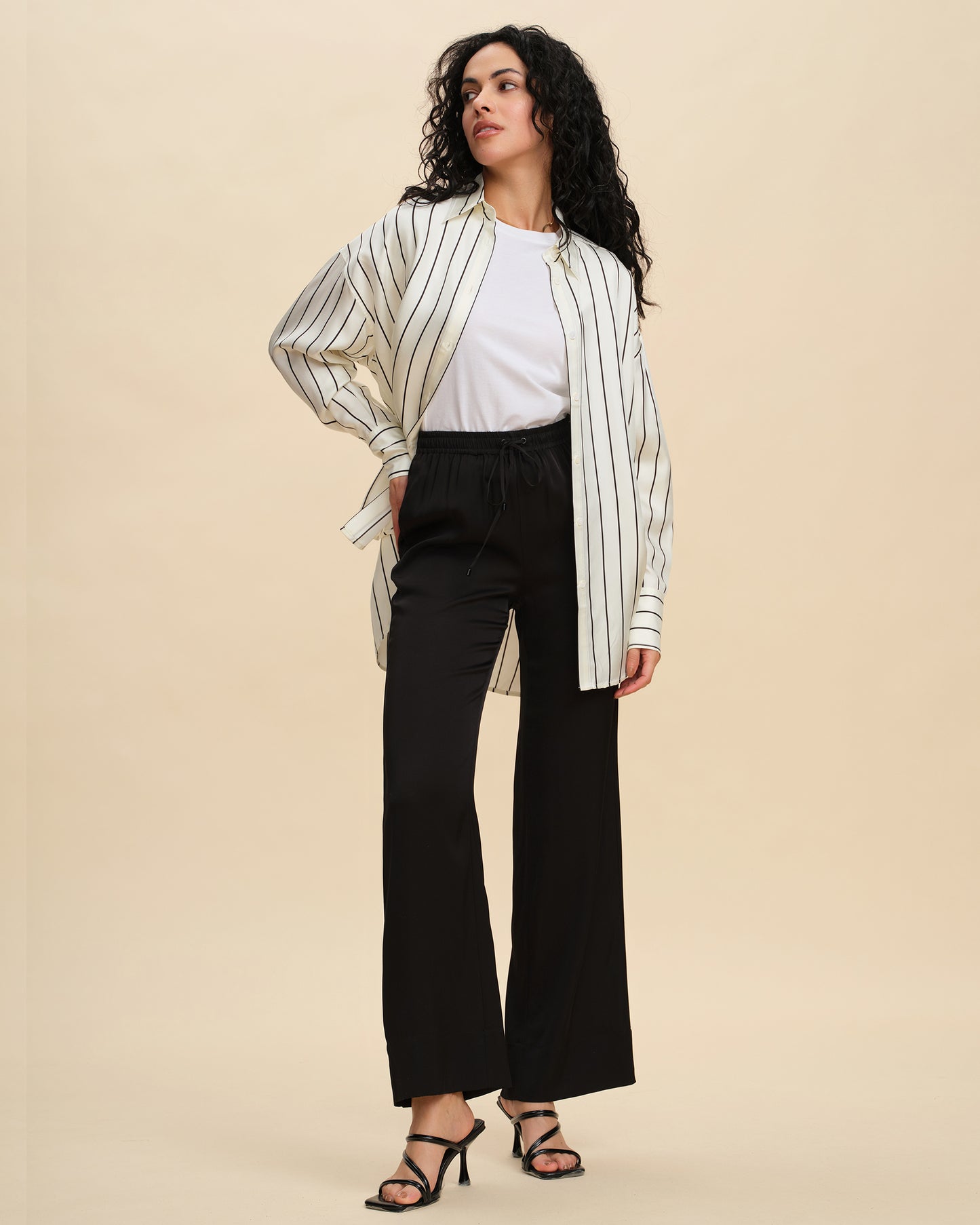 Oversized Silk Twill Shirt Jacket