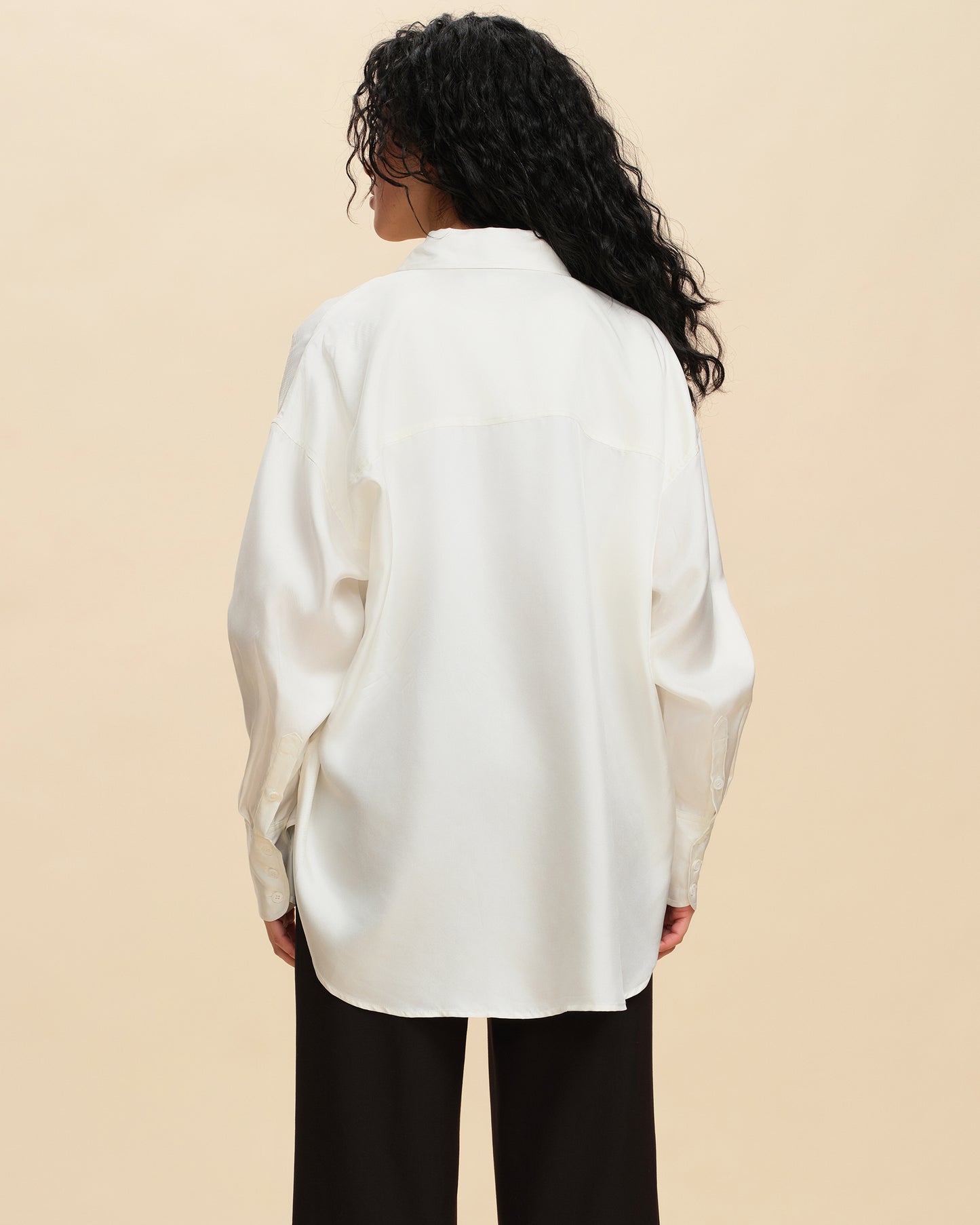 Oversized Silk Twill Shirt Jacket