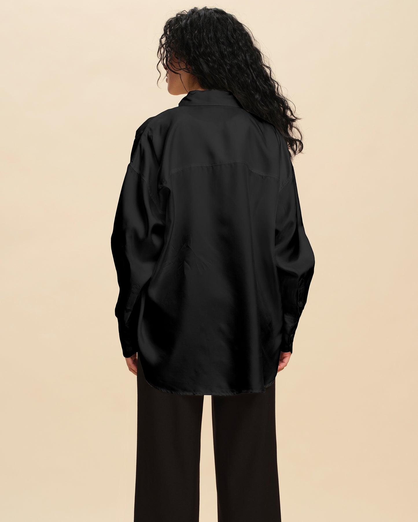 Oversized Silk Twill Shirt Jacket