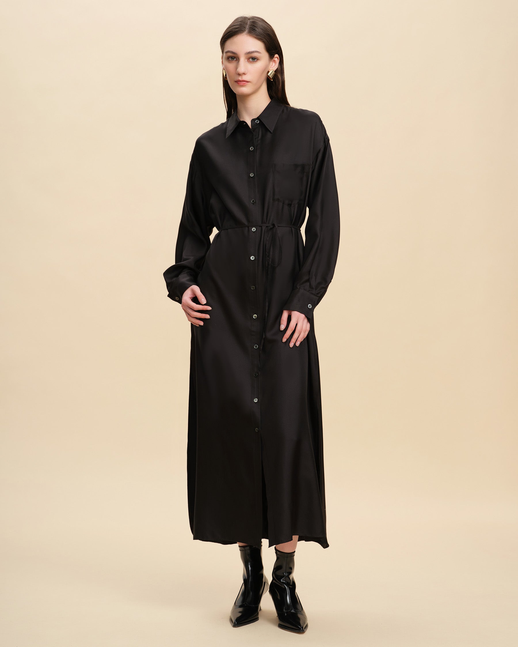 oversized batwing sleeve shirt dress Batwing Sleeve Glam Dress