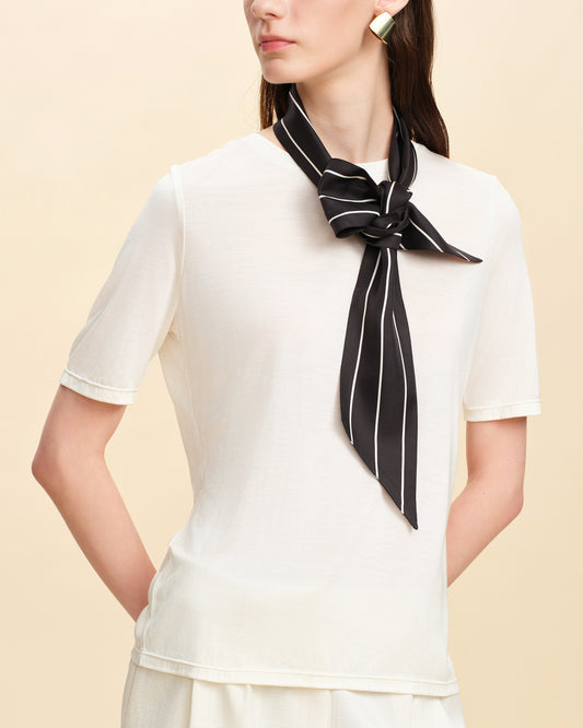 Chic Striped Silk Scarf