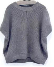 WOMEN'S KNITTED PULLOVER IN CREW NECK,SHORT SLEEVE