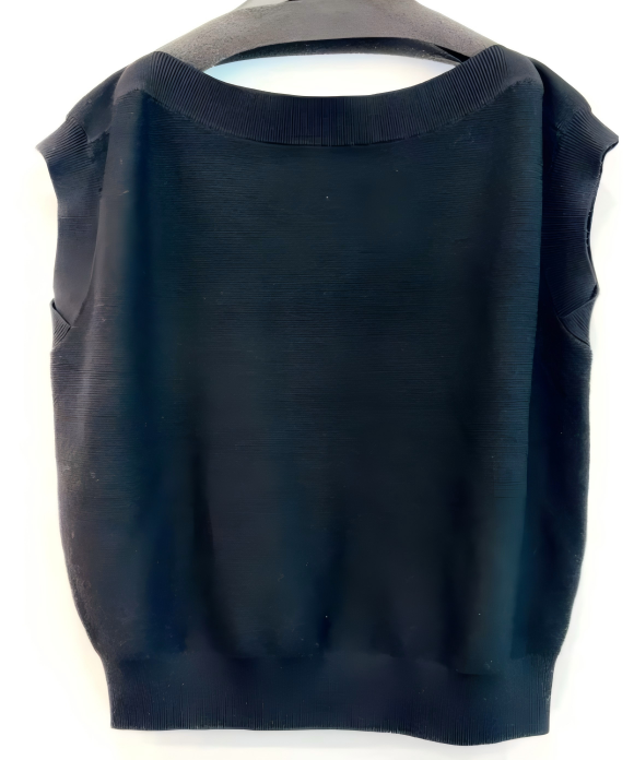 Women's Knitted Pullover in Boat Neck, Cap Sleeve