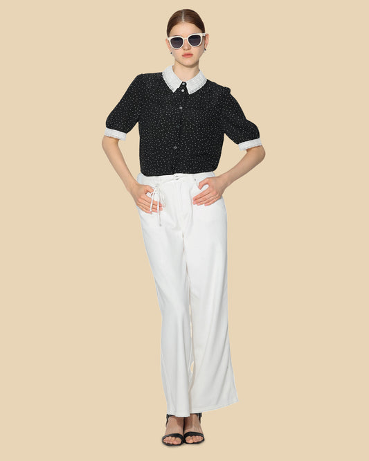 Vintage Polka-Dot Silk Blouse