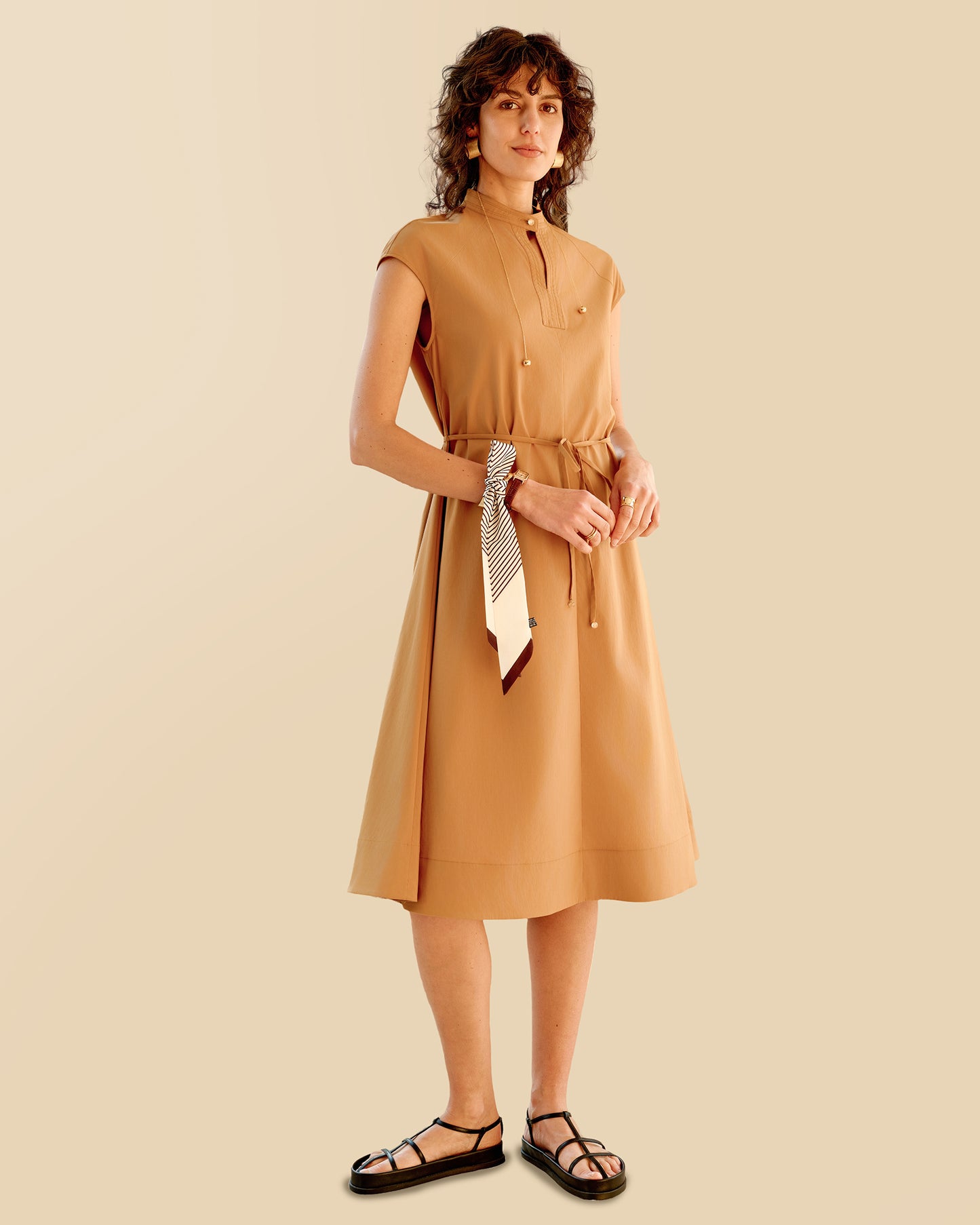 Anti-Wrinkle Cotton-Look Dress