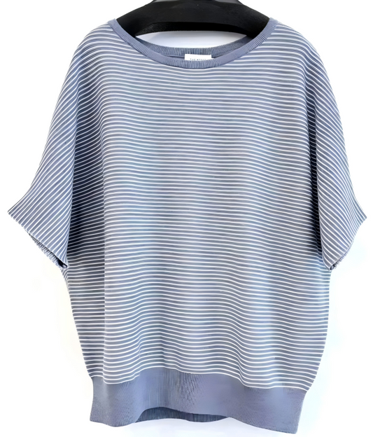 WOMEN'S KNITTED PULLOVER IN CREW NECK, SHORT SLEEVE