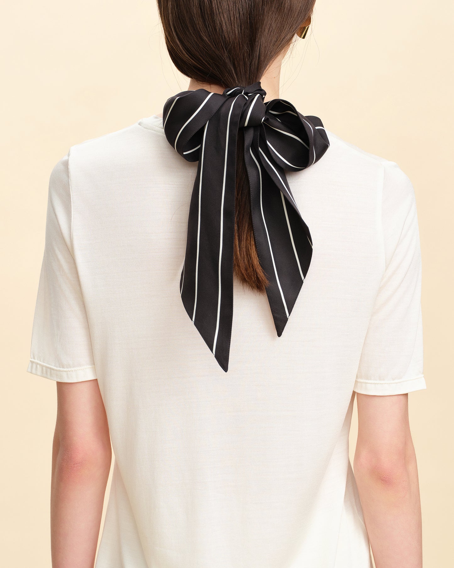 Chic Striped Silk Scarf