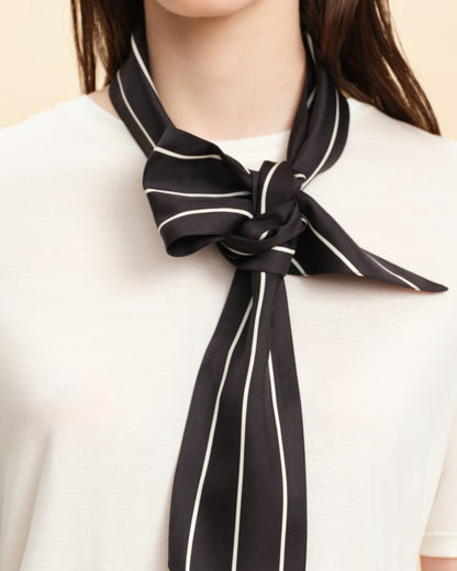 Chic Striped Silk Scarf