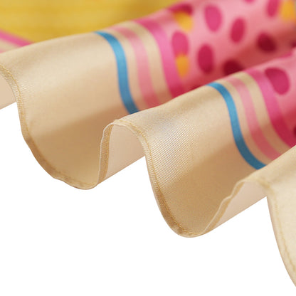 Close-up of the silk scarf edge and finish